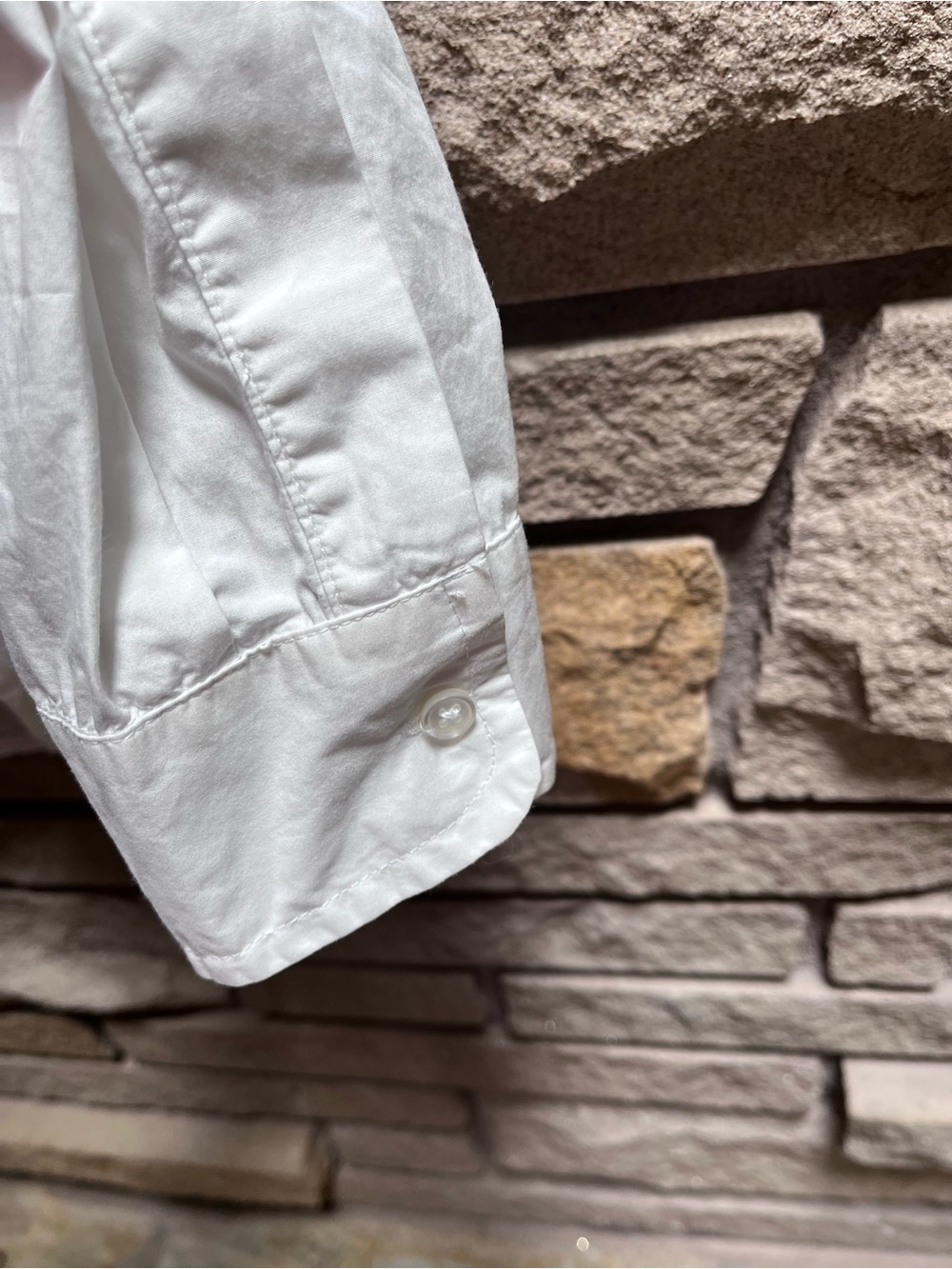 100% Organic Cotton Poplin Long Sleeve Shirt White Large - Picture 8 of 13